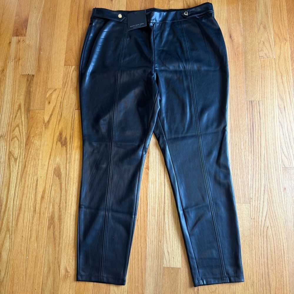 Marc New York Black Faux Leather Trousers
